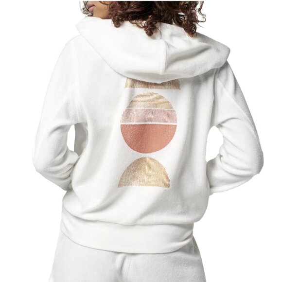 Faherty Tops - Faherty Reverse Beach Fleece Full Zip Up Hoodie Jacket White Cotton Size Medium